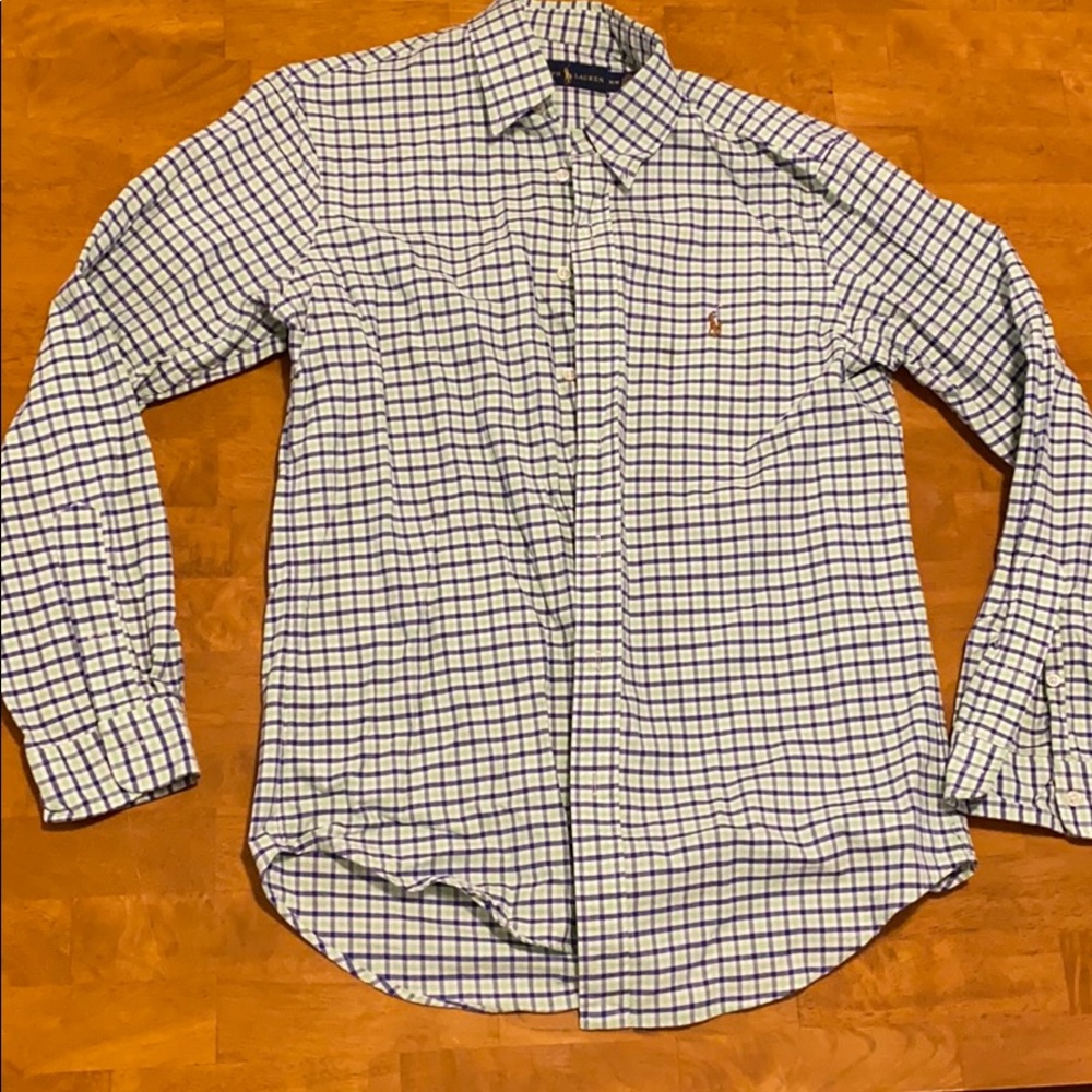 Ralph Lauren blue/green stripe button down
